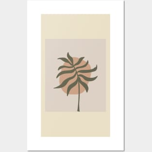 Modern Minimalist Simple Abstract Pastel Pink GreenLeaf Art Posters and Art